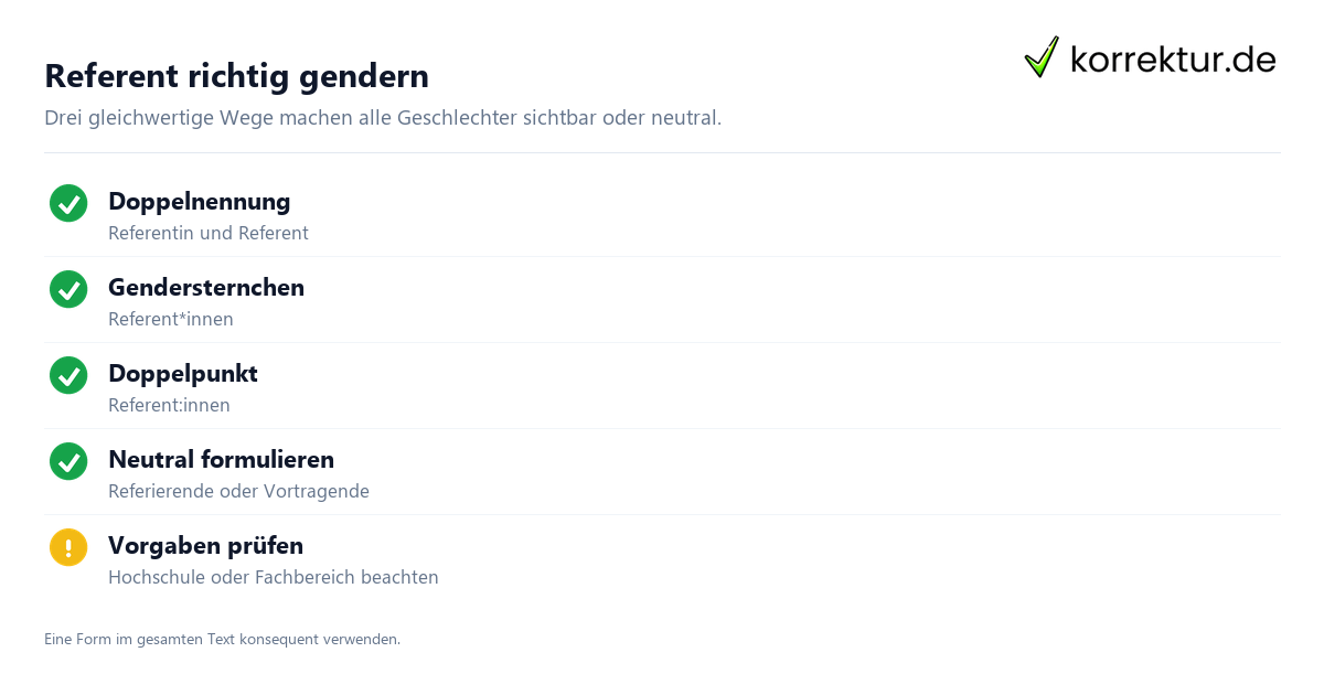 gendern Referent gendern Referent: Überblick