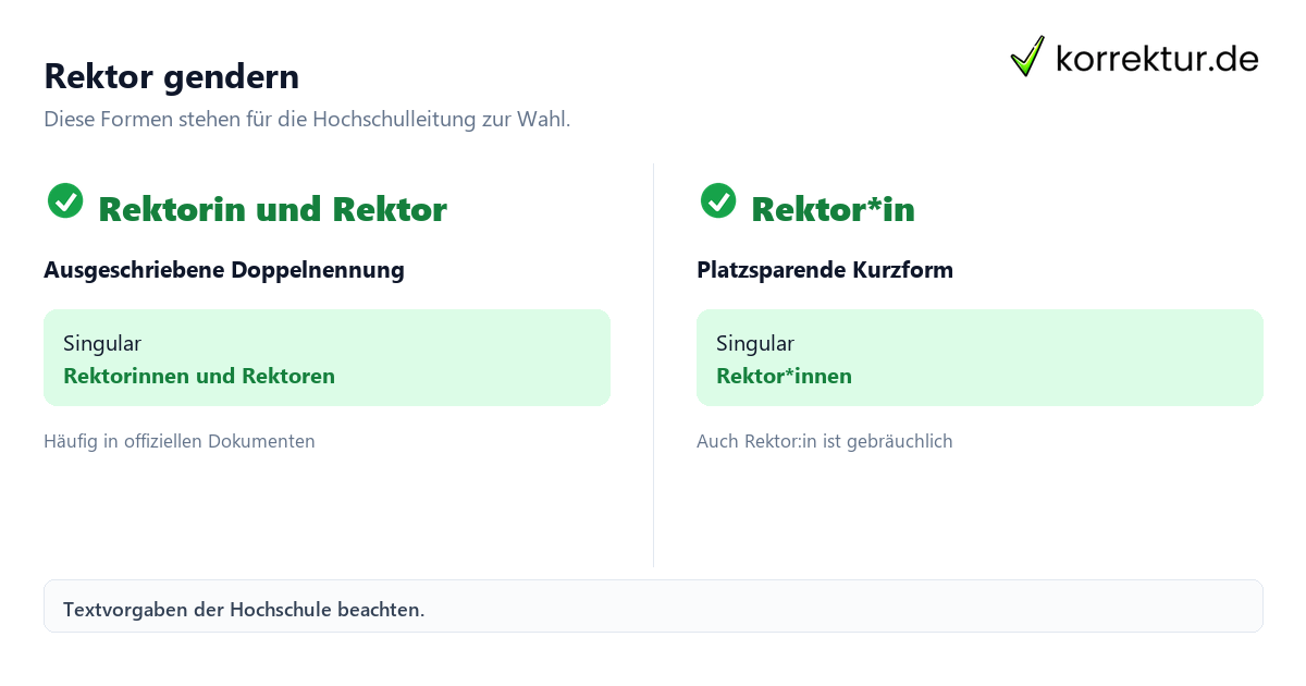 gendern Rektor gendern Rektor: Überblick