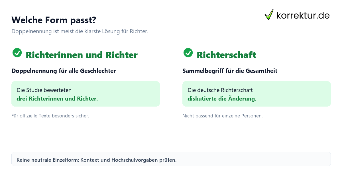 Gendern in 4 Schritten Gendern Richter in wissenschaftlichen Arbeiten