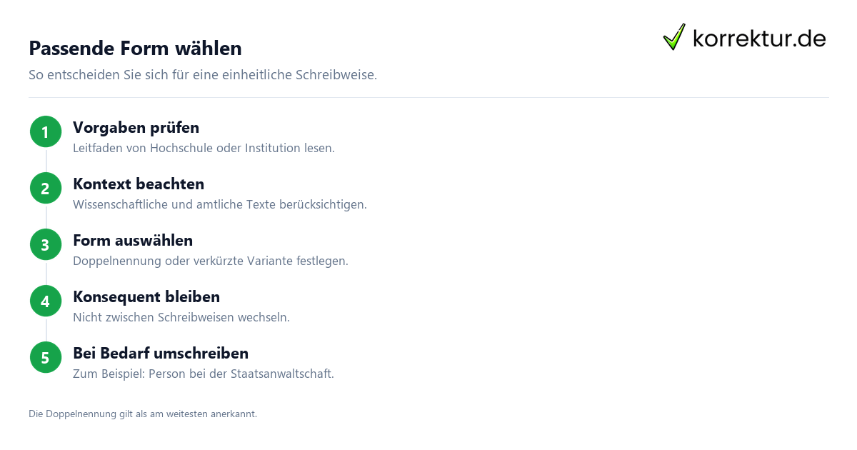 gendern Staatsanwalt: Schritte