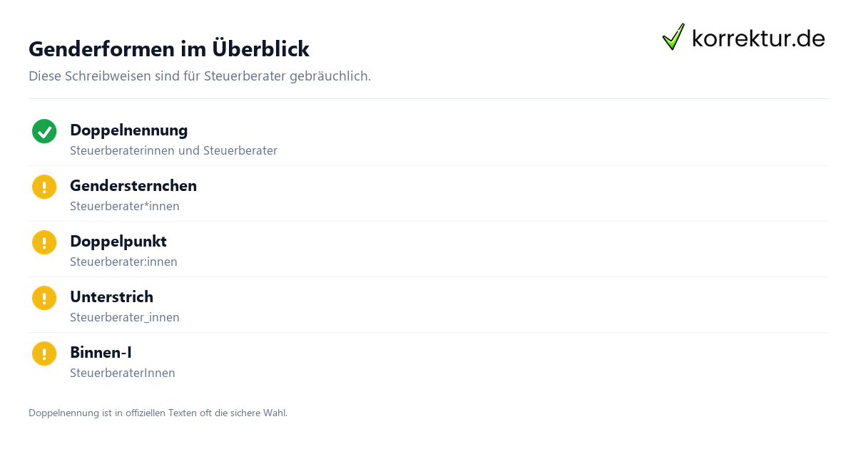 gendern Steuerberater gendern Steuerberater