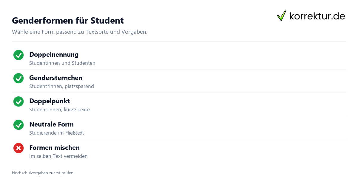 Genderformen für Student Gendern Student: passende Form für wissenschaftliche Arbeiten wählen