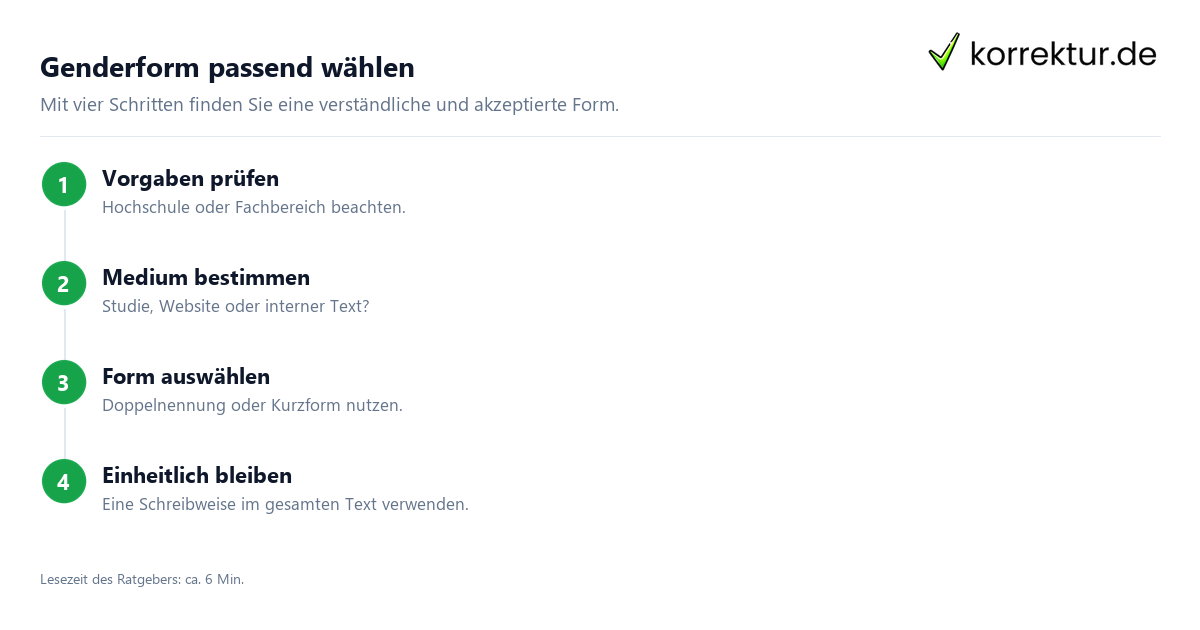 Schritt für Schritt gendern Unternehmer: Schritte