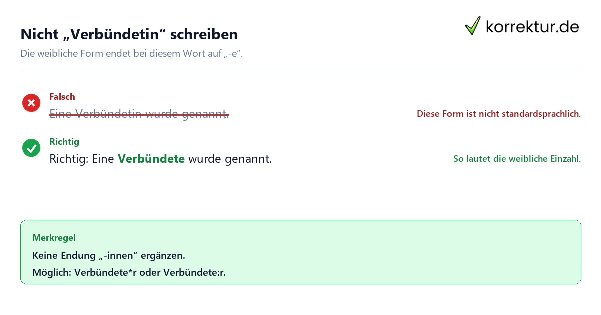 Kein „Verbündetin“ Gendern Verbündeter: typische Fehler vermeiden