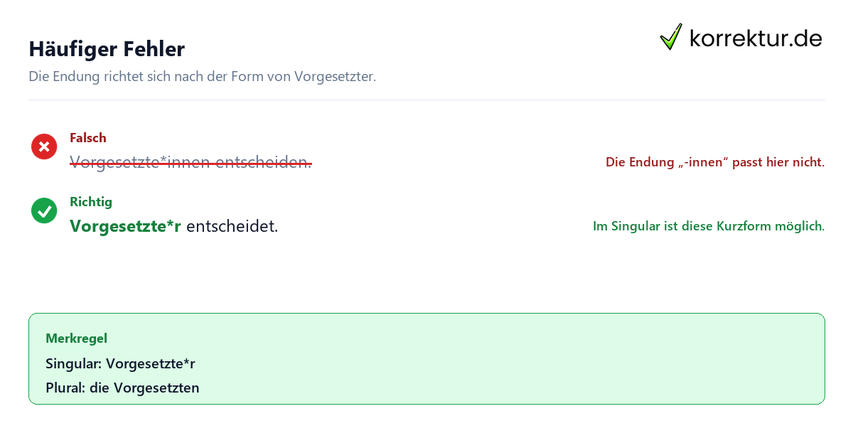 Vorgesetzter richtig gendern Gendern Vorgesetzter: korrekte Formen und häufige Fehler