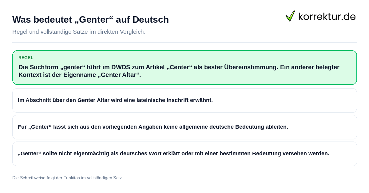 Was bedeutet „Genter“ auf Deutsch Konkrete Regel und vollständige Beispielsätze zu Was bedeutet „Genter“ auf Deutsch