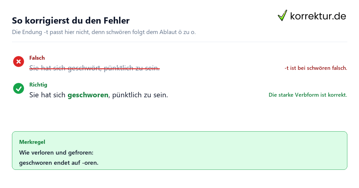 Geschworen oder geschwört: Fehler einfach korrigieren