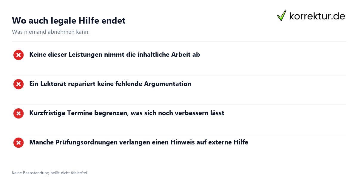 Wo auch legale Hilfe endet Legale Alternativen zum Ghostwriting im Studium: Grenzen im Überblick