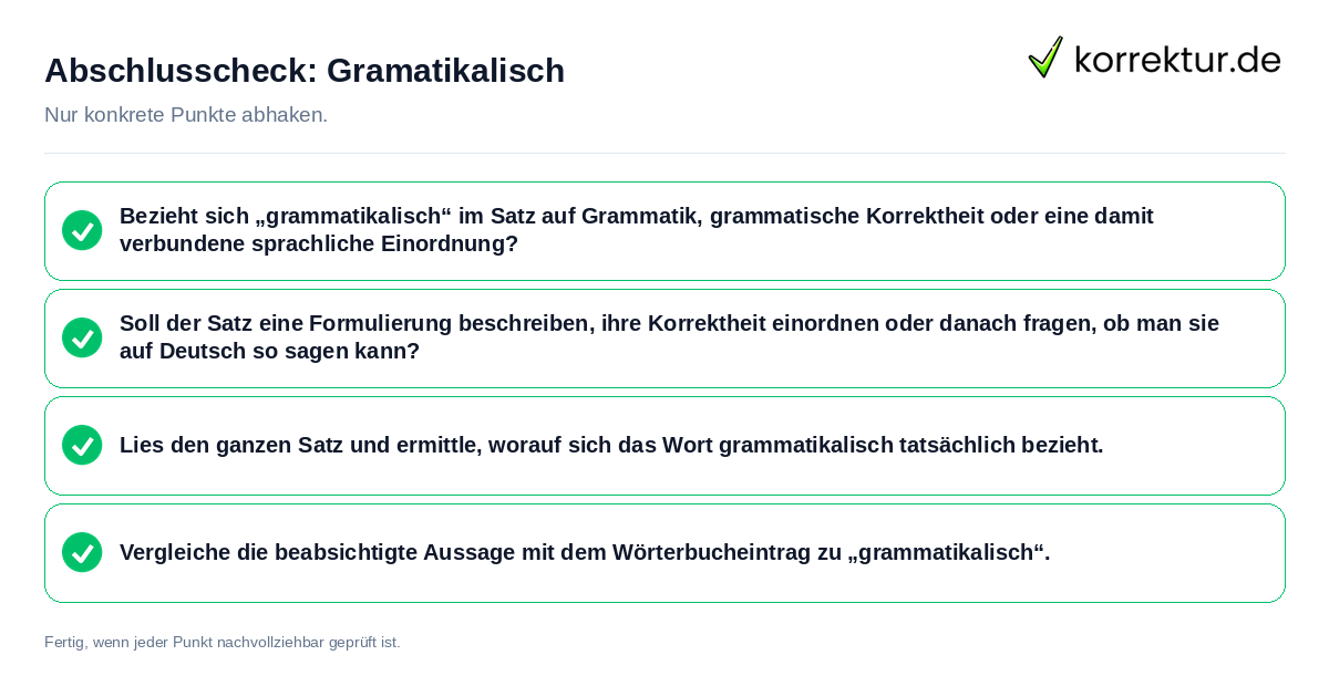 Konkreter Abschlusscheck zu Gramatikalisch