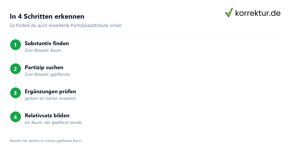 In 4 Schritten erkennen Partizipialattribute im Satz sicher erkennen, Anleitung zur Satzanalyse