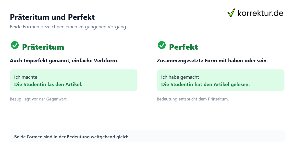 Vergangenheit im Deutschen verständlich erklärt: Präteritum und Perfekt im Vergleich