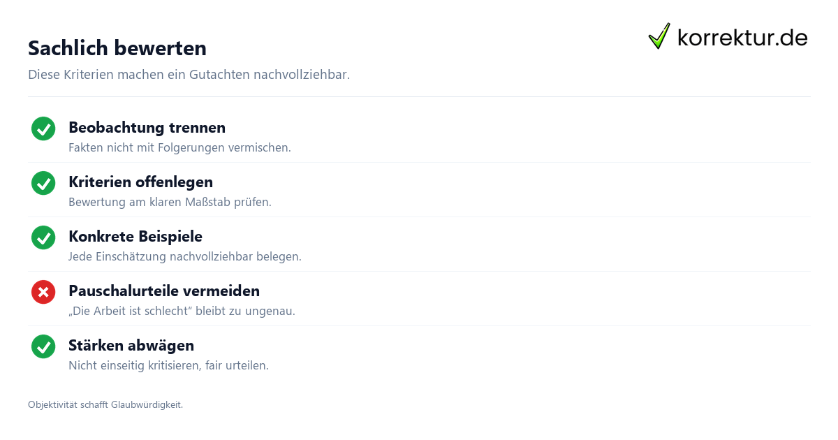 Schritt für Schritt Gutachten schreiben: Schritte