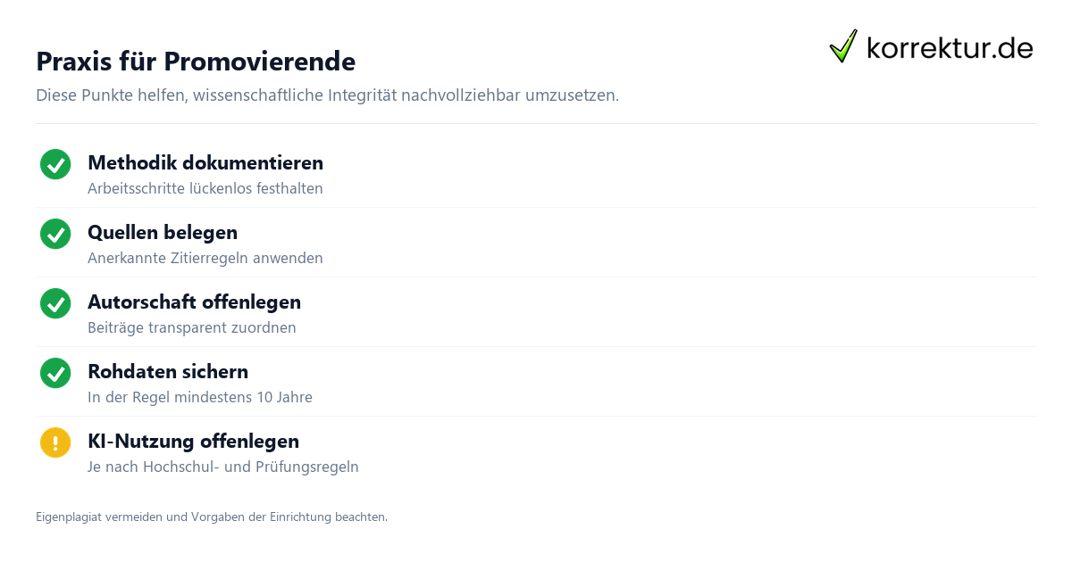 Gute wissenschaftliche Praxis nach DFG – Kodex erklärt für Promovierende