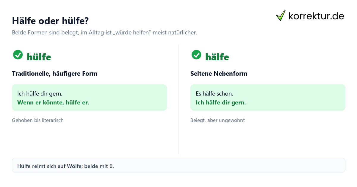 hälfe oder hülfe hälfe oder hülfe