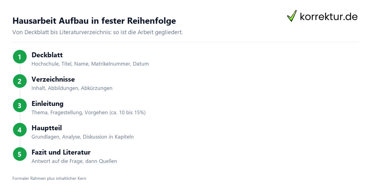 Hausarbeit Aufbau in fester Reihenfolge Hausarbeit Aufbau Schritt für Schritt: Reihenfolge der Teile