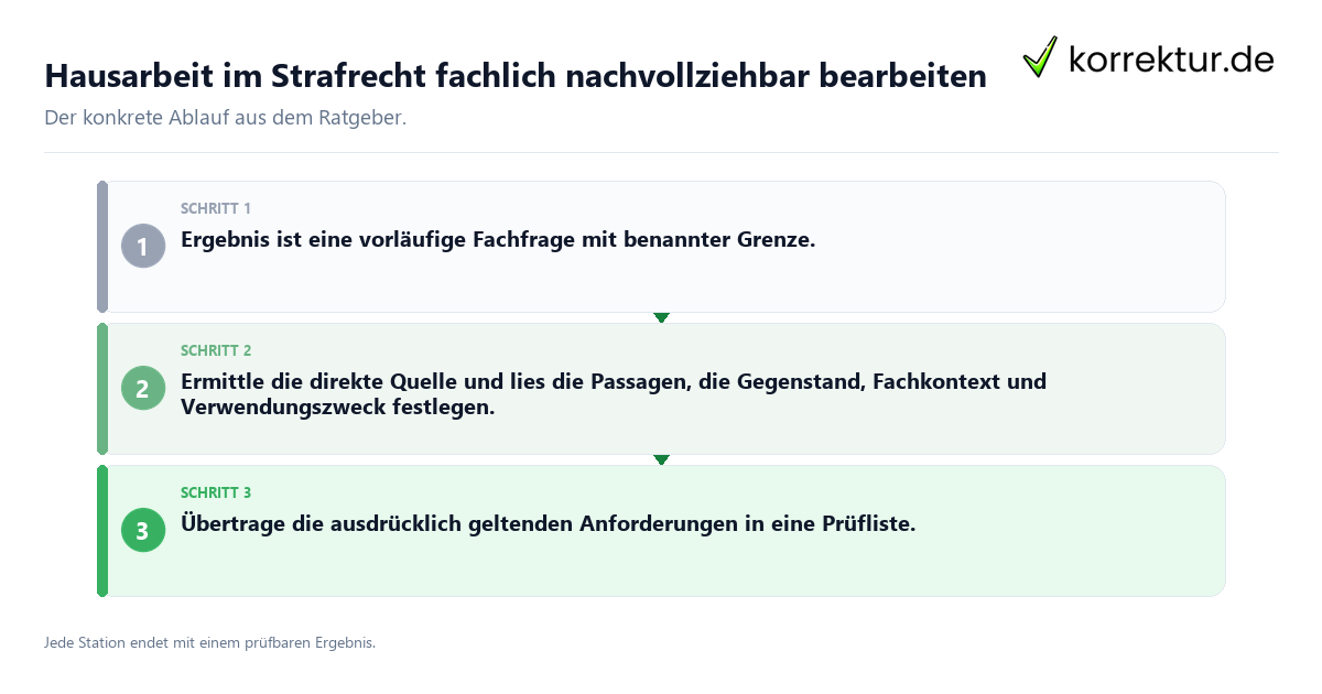 Konkrete Schritte zu Hausarbeit im Strafrecht fachlich nachvollziehbar bearbeiten