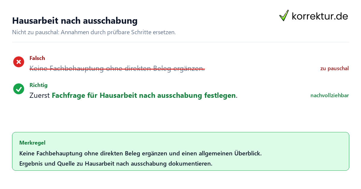 Ungeeignete und belastbare Vorgehensweise bei Hausarbeit nach ausschabung