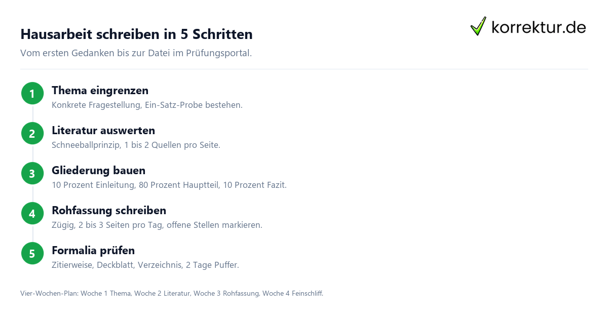 Hausarbeit schreiben in 5 Schritten Hausarbeit schreiben in fünf Schritten von der Themenwahl bis zur Abgabe