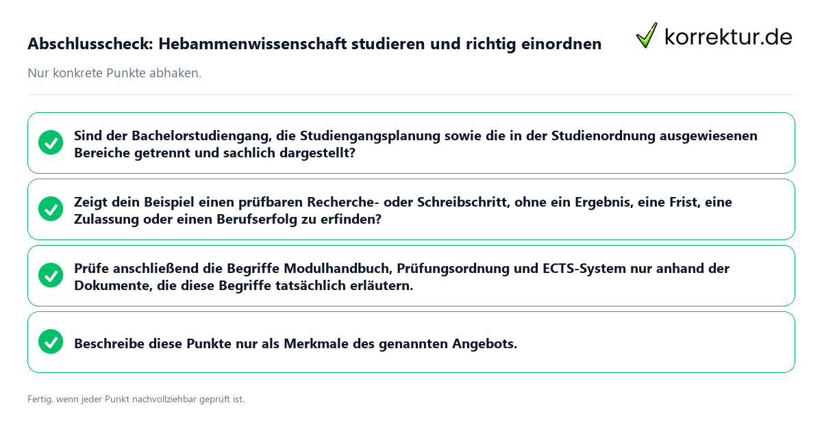 Abschlusscheck: Hebammenwissenschaft studieren und richtig einordnen Konkreter Abschlusscheck zu Hebammenwissenschaft studieren und richtig einordnen