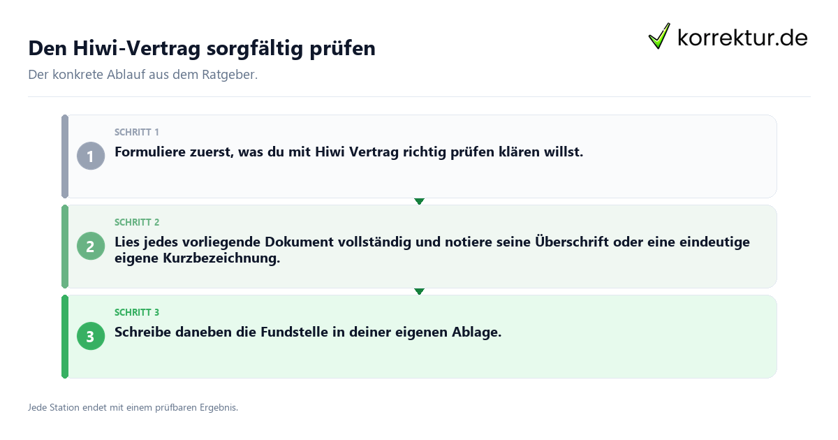 Den Hiwi-Vertrag sorgfältig prüfen Konkrete Schritte zu Den Hiwi-Vertrag sorgfältig prüfen