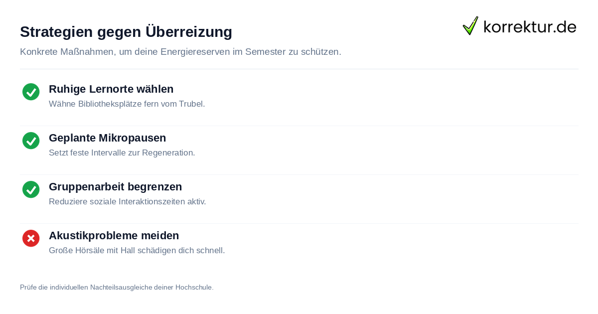 Checkliste für einen stressarmen Uni-Alltag trotz Hochsensibilität