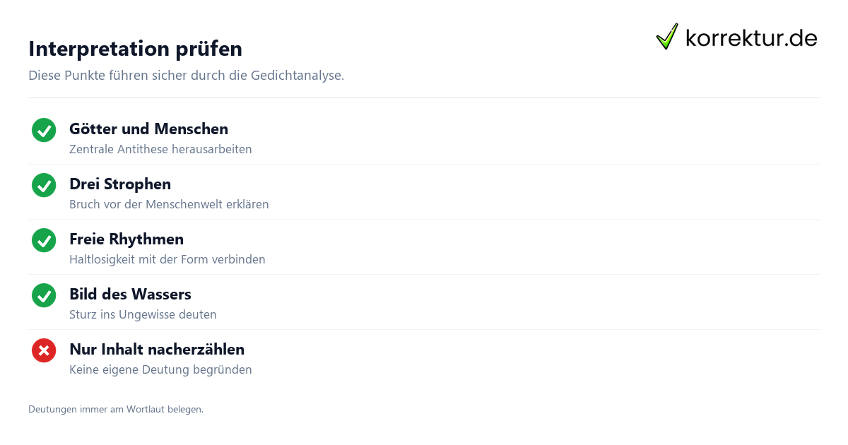 Interpretation prüfen Hyperions Schicksalslied: Checkliste für die Interpretation