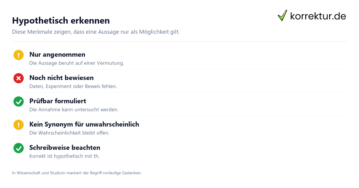 Hypothetisch erkennen Hypothetisch Bedeutung: Merkmale einer hypothetischen Aussage