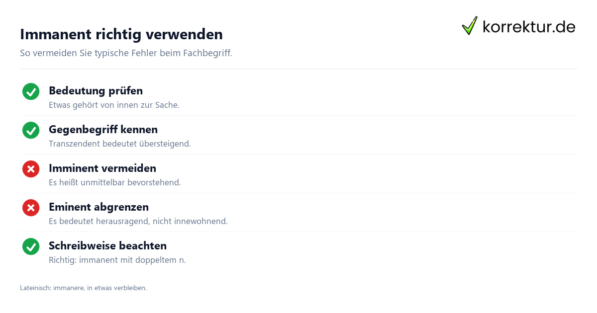 Immanent Bedeutung: Häufige Verwechslungen und richtige Verwendung