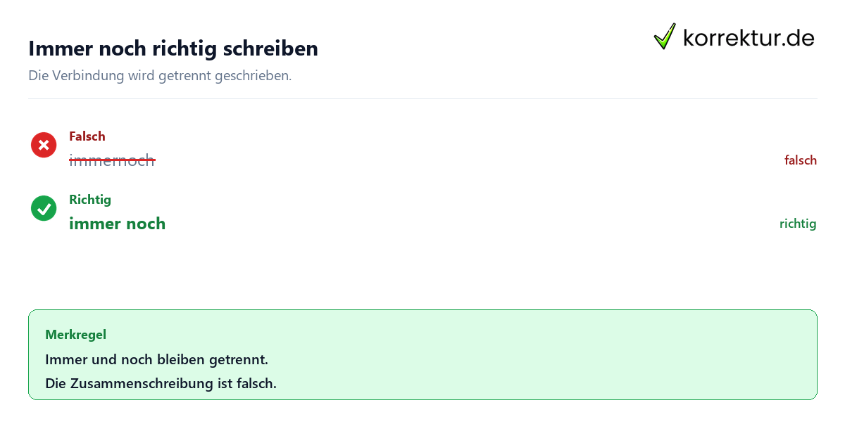 Immer noch oder immernoch: richtige Schreibweise