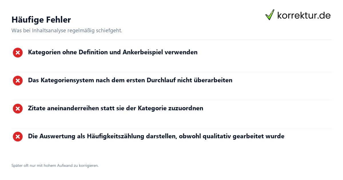 Kategoriensystem nach Mayring entwickeln und prüfen: häufige Fehler