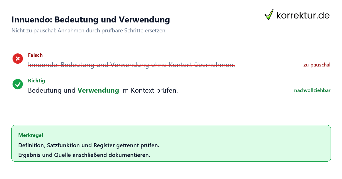 Ungeeignete und belastbare Vorgehensweise bei Innuendo: Bedeutung und Verwendung