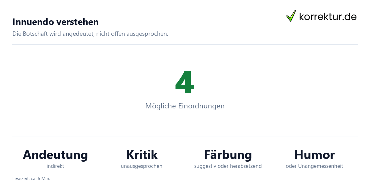 Innuendo: Bedeutung und Verwendung, Kernmerkmale im Überblick