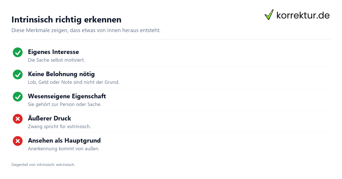 intrinsisch Bedeutung: Schritte