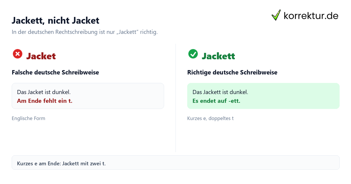 Heißt es Jacket oder Jackett? Richtige Schreibweise im Vergleich