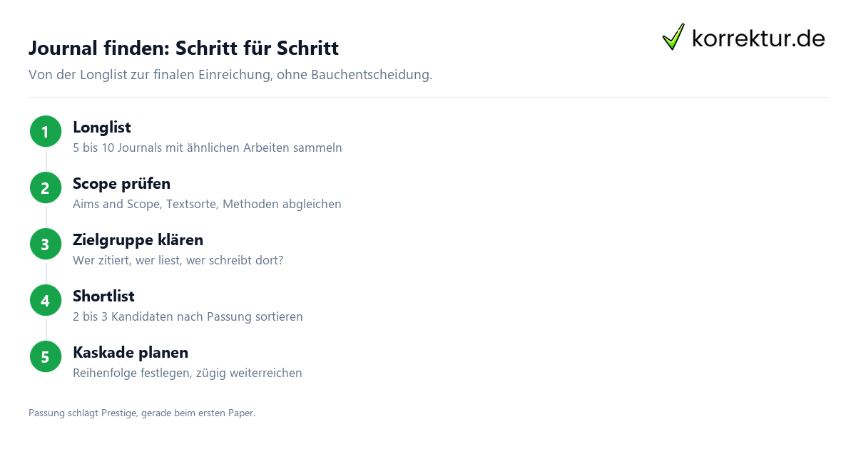 Journal finden: Schritt für Schritt Journal finden in 5 Schritten für dein erstes Paper