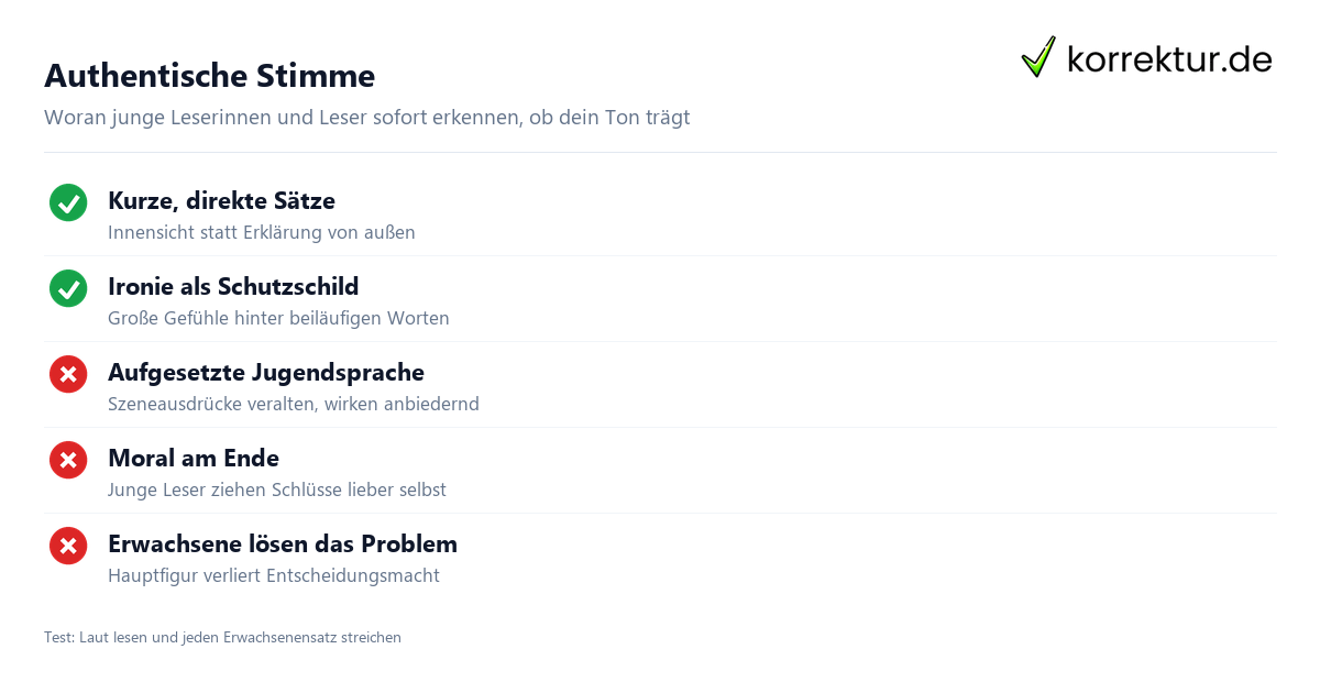 Jugendbuch schreiben Checkliste authentische Stimme