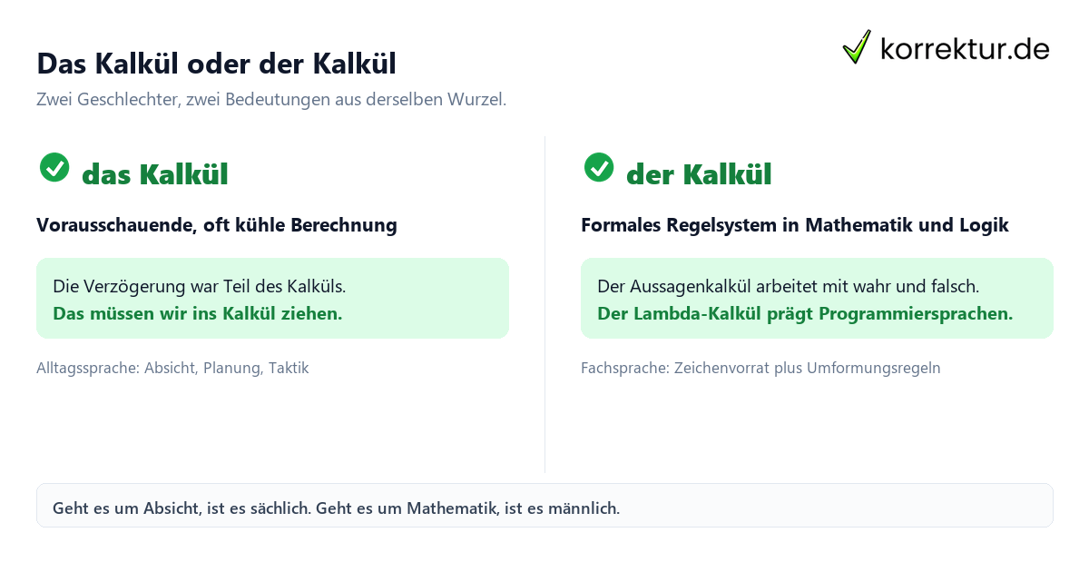 Kalkül Bedeutung