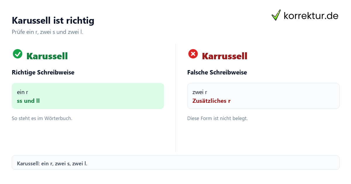 Karussell ist richtig Karussell oder Karrussell: Was ist richtig? Richtige Schreibweise vergleichen