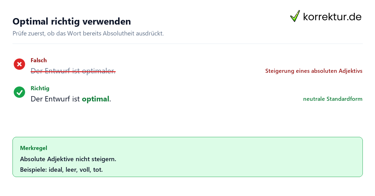 Absolute Adjektive: Komparativ und Superlativ richtig einordnen mit optimal