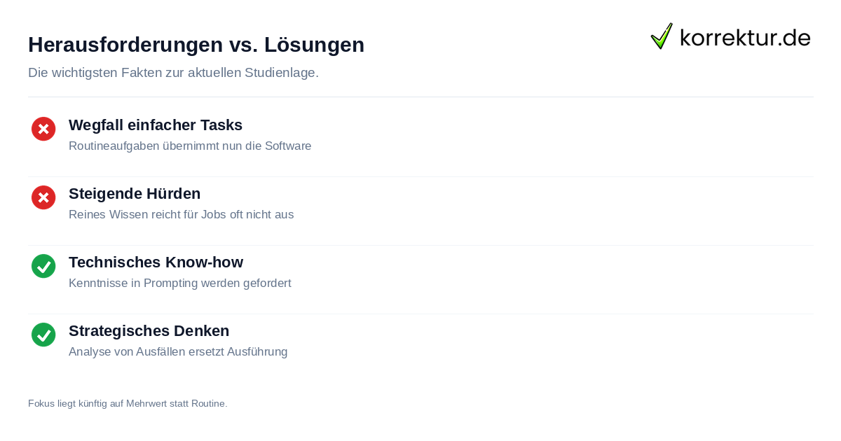 Herausforderungen vs. Lösungen Checkliste: Warum KI den Berufseinstieg erschwert und was jetzt zählt