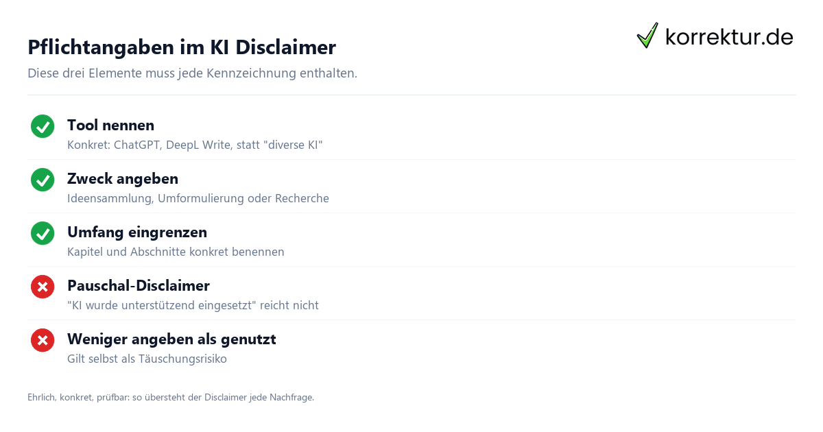 KI Disclaimer – wann kennzeichnen KI Disclaimer: dreistufige Kennzeichnungslogik der Hochschulen im Überblick