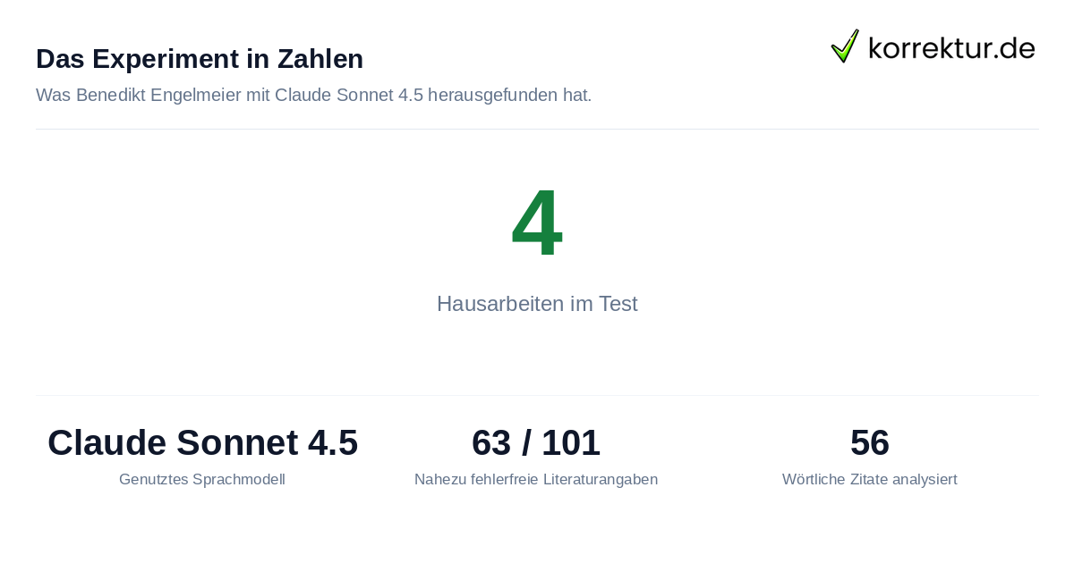 Das Experiment in Zahlen KI schreibt die Hausarbeit im Test: Zahlen aus dem Sociologie-Experiment