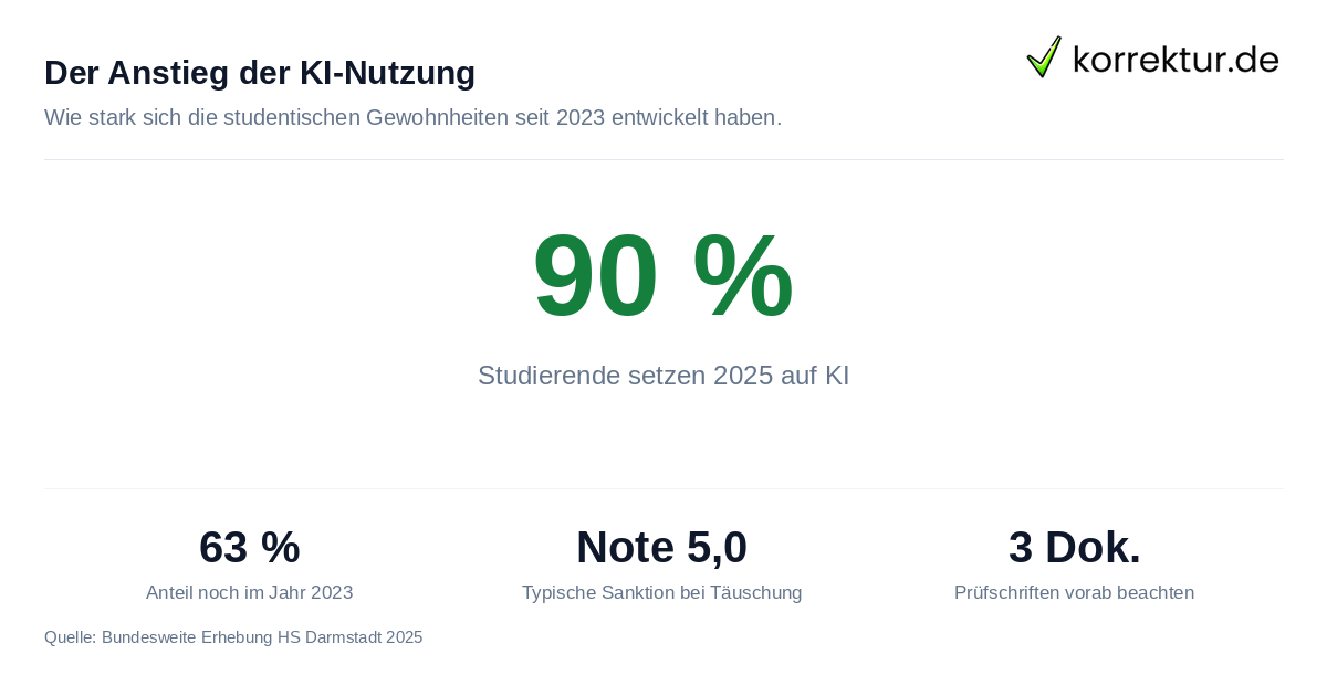 Der Anstieg der KI-Nutzung KI-Nutzungsstatistik in Hausarbeiten Deutschland 2025 Vergleich 2023