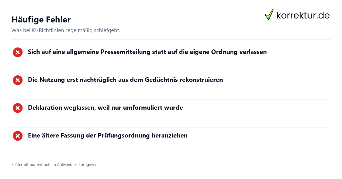 KI-Richtlinien an Hochschulen und was sie verlangen: häufige Fehler