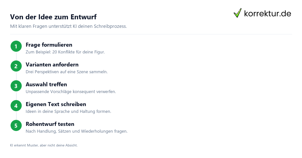 KI-Schreibtools: Schritte