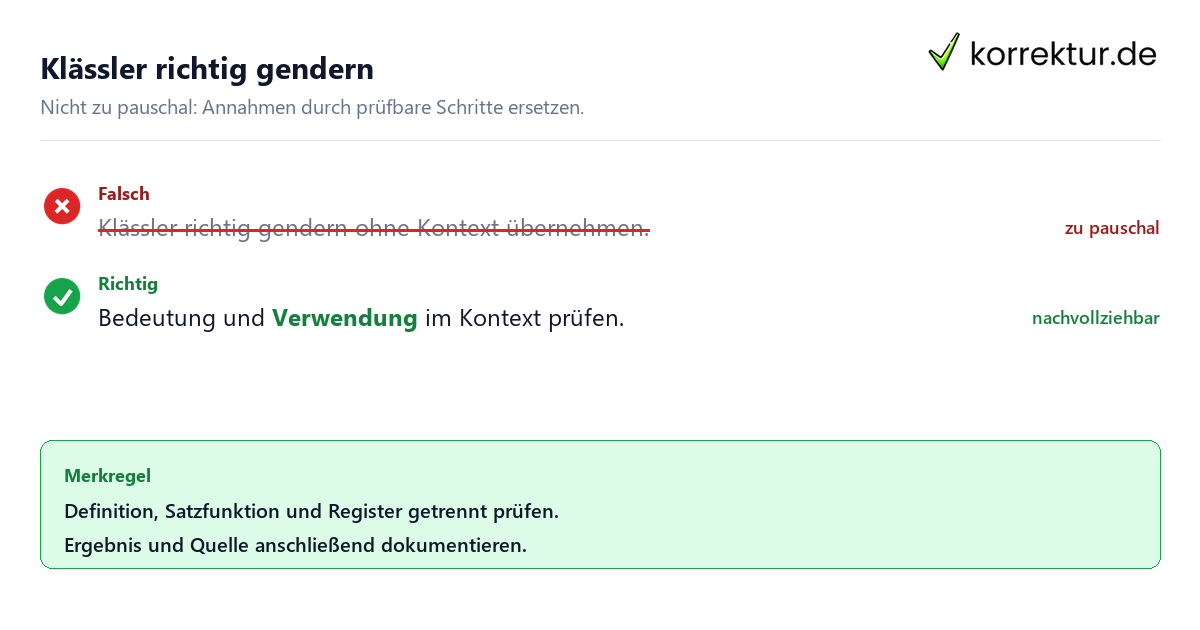 Ungeeignete und belastbare Vorgehensweise bei Klässler richtig gendern