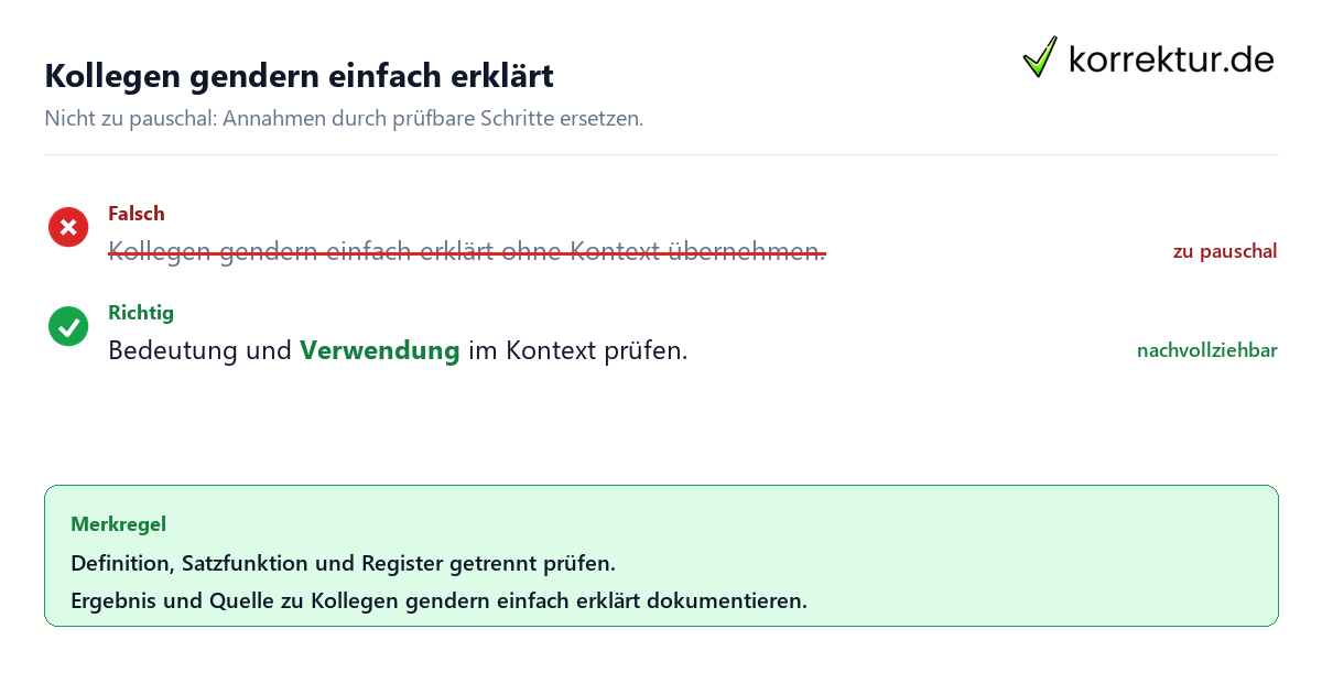 Kollegen gendern einfach erklärt Ungeeignete und belastbare Vorgehensweise bei Kollegen gendern einfach erklärt
