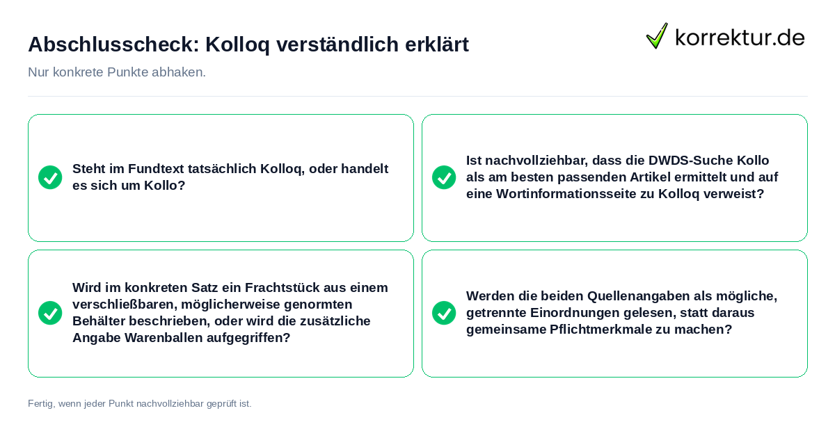 Konkreter Abschlusscheck zu Kolloq verständlich erklärt