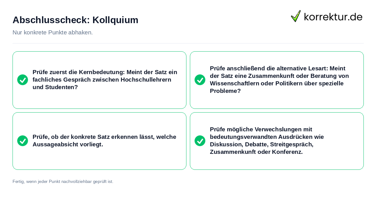 Abschlusscheck: Kollquium Konkreter Abschlusscheck zu Kollquium