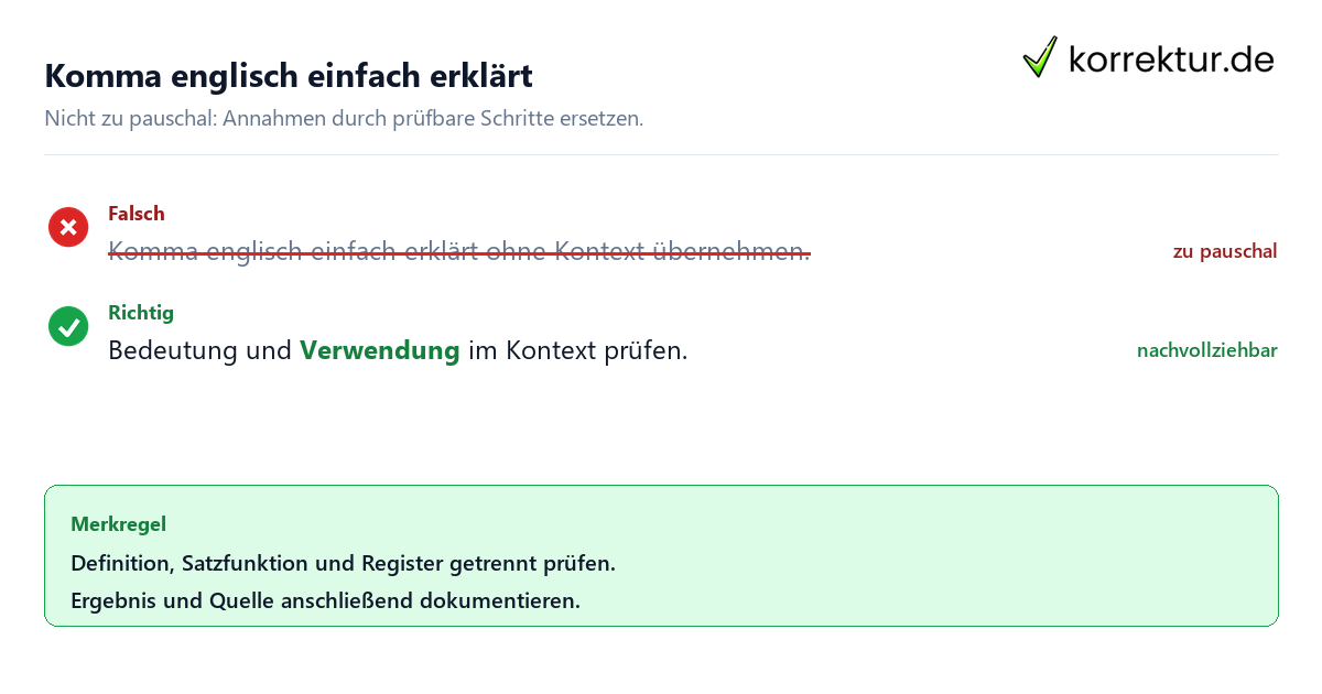 Ungeeignete und belastbare Vorgehensweise bei Komma englisch einfach erklärt